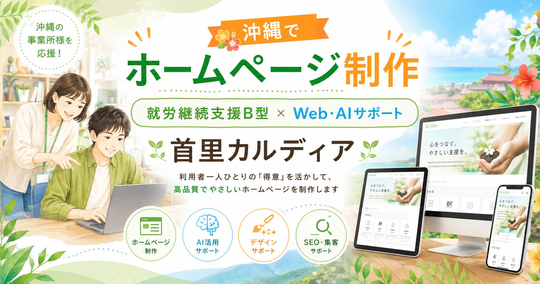 【沖縄県対応】福祉事業所専門ホームページ制作｜利用者さん・相談支援専門員から選ばれるHPを作ります